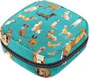 Sanitary Napkin Storage Bag,Period Bag,Dog Print Green Background.,Sanitary Bags for Feminine Products