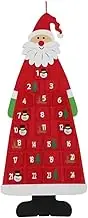 BUGUUYO 1Pc Santa Shape Advent Calendar Felt Christmas Tree Countdown Decor DIY Ornaments for Wall Door Festive Holiday Decoration for Family