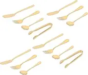 LABRIMP Set of 14 Stainless Steel Cheese Butter Knife Spatula Fork Tongs for Charcuterie Board