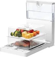 Foldable Family-Sized Food Steamer, Featuring a Large Capacity (18.8 Liter) Electric Steamers 1500W with 60-Minute Timer, for Vegetables or Meats Plus Rice