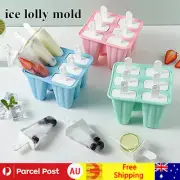Silicone Ice Cream Mould Block 6 Cavity Frozen Molds Icy Pole Jelly Ice Cream AU