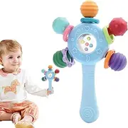 Rattle and Sensory Teether Toy,Easy Grip Small Kids Teether Toy | Soothing Easy Grip Small Kids Teether Toy, Developmental Baby Teether Chew, Girls