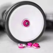 1UP Racing Lockdown UltraLite 4mm Serrated Wheel Nuts (Pink) (4)