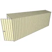 Build-a-Shed 0.8 x 5.2 x 2m Single Hinged Door Skillion Shed - Cream