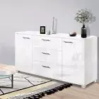 Buffet Sideboard Cabinet Storage Modern Kitchen Cupboard Drawer High Gloss White