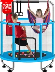 Kids Trampoline 55 Inch Toddler Indoor Outdoor 440Lbs Mini Trampoline Gymnastics