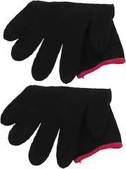 IWOWHERO Heat Proof Thermal Gloves for Hair Styling Black Left Right Hands Heat Resistant Mitts for Curling Iron Flat Iron and Wand
