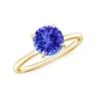 1.5 CT Natural Tanzanite Solitaire Ring for Women Sterling Silver Gold Jewelry.