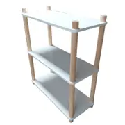 White three tier bookshelf