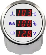 ELING Digital 52mm TFT Gauge Water Level Water Temperature Meter with Voltmeter 12V 24V for Car Vessels Yachts