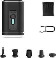 Portable Air Pump, 1200mAh Electric Air Pump with Fast Inflating/Deflating, Rechargeable Electric Pump with 5 Nozzles for Kids Paddling Pool, Swimming Pool, Airbed, Inflatable Boat