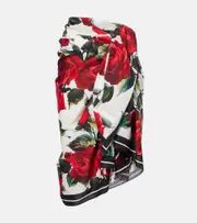[Dolce & Gabbana] Dolce & Gabbana Floral cotton beach cover-up One Size red