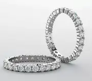 1.55 carat Round Diamond Eternity Ring Wedding Band 14k White Gold F-G VS/SI1