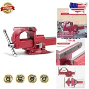 8-Inch Ductile Iron Bench Vise with 120-Degree Swivel Base for Home Workshops
