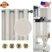Elegant Blackout Curtains - Thermal Insulated, Noise-Reducing 2-Panel Set, Beige