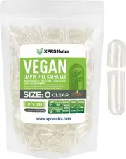 100 Empty Clear Size #0 VCaps Capsules Pills Vegetarian Vegan Vegetable FRESH