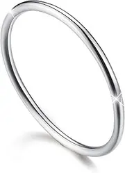 [Madeone] 925 Sterling Silver 14K Gold Plated High Polish Thin Rings Minimalist Stackable Rings Wedding Eternity Engagement Ring for Women with Box Packing,Size 2-11