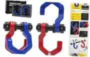 D Ring Shackles, 3/4" Split Shackles with 7/8" Pin for Towing, Heavy Red Blue