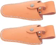 ASAKKURA 2Pcs Leather Scissor Cover Tool Bag Durable Protective for Gardening Hairdressing Tools Lightweight Fashionable Pouch with Button Closure for Pruning Shears Scissors