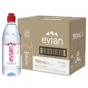 Evian Natural Spring Water 25.4 Fl Oz Pack of 12 Pure Hydration Bottled Water