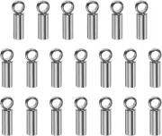 20Pcs Cord End Cap 1.5Mm ID Stainless Steel Barrel End Caps for DIY Bracelets Ne