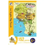 Los Angeles Map Wooden Jigsaw Puzzle for Children and Adults - 152-Piece