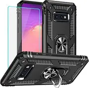 for Samsung Galaxy S10e Case: Galaxy S10e with Screen Protector - Military Grade Protective Cases with Finger Ring Holder Kickstand for Samsung S10e(Black)