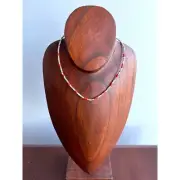 Vtg Heishi Choker Necklace 12 Red Coral Beads Shell Beads Santo Domingo Native