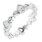 1.36 ct. Pear Shape Diamond Eternity Band, Pear Diamond Ring 14K White Gold