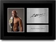 HWC Trading Anderson Silva MMA Gifts Printed Signed Autograph Picture for UFC Memorabilia Fans - A4 Framed