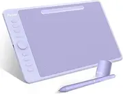 Intangbo M Drawing Tablet - 10 x 6 inch Ultrathin Computer Digital Graphics Pad Android Support with 8192 Levels Battery-Free Stylus Compatible for Drawing and Online Classes (Purple/Black)