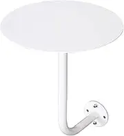 White Dining Table Round Bistro Pub Table for Bar Cocktail, Small Office Table Conference Table Coffee Table Kitchen Desk, L-Type Drink Table Wall Mounted Sofa End Table