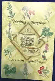 Renaissance Get Well Greeting Card-"Healing thoughts are sent your .."NEW(A33)