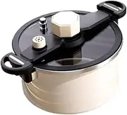 B Baosity Gland Type Micro Pressure Cooker for All Cooking Surfaces Large Capacity Enamel Pot for Camping And Home Use, white