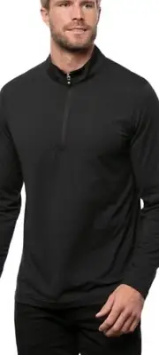 NWT Travis Mathew Black Havasu 2.0 Long Sleeve 1/4 Zip Pullover Mens XL