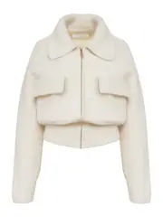 Clea | Hugo Boucle Bomber in White Chalk | The UNDONE
