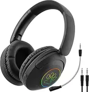 Bluetooth Headphones Over Ear, Wireless Headphones with 5 EQ Modes, 60H Playtime Foldable Lightweight Bluetooth Headphones with LED Hi-Fi Stereo Sound for Office/Cellphone/Game/PC (Black)