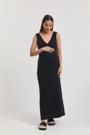 Fluid Jersey Slip Dress (Black)