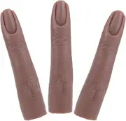 Baluue Manicure Nail Supplies 3pcs Fake Fingers for Nail Art Practice Bendable Mannequin Fingers