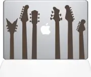 The Decal Guru Guitar Band Decal Vinyl Sticker, 13" MacBook Air, Brown