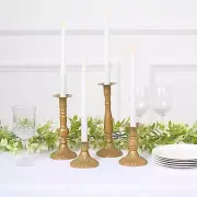 4 Gold Candlestick Stands Baroque Design Taper CANDLE HOLDERS Set Party Events