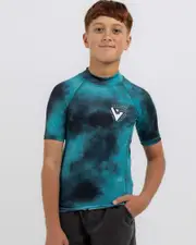 [Skylark] Skylark Boys' Emerged Short Sleeve Rash Vest in Mottle Size 16 16 Mottle