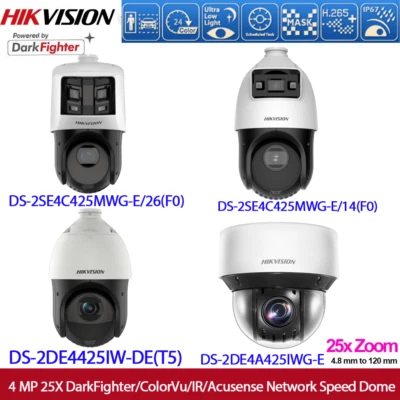 Hikvision 4MP 25xZoom PTZ IP Camera auto-Tracking IR ColorVu/Acusense Speed Dome