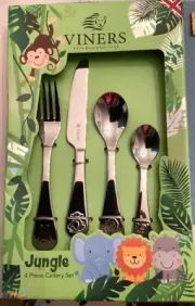Jungle Theme Eating Utensils For Toddlers And Kids Stainless Steel By Viners