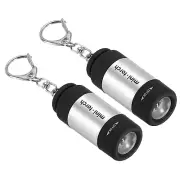 2.1" Mini Rechargeable LED Keychain Flashlight USB Charging 2 Pack Silver