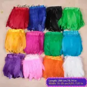 2M Goose Feather Tassel Trims Dyed feather Fringes Ribbons Skirt Decor DIY
