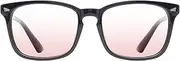 TIJN Blue Light Glasses for Women Square Frame Computer Glasses Pink Lens Gradient Glasses