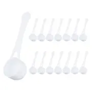 15 Pcs Measuring Spoon with Short Handle, Teaspoon (5g) Plastic Scoops, White