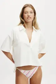[Body] Body - Rib Beach Polo Top - Coconut milk XS COCONUT MILK
