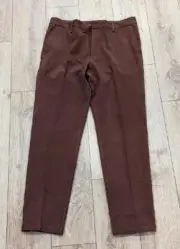 $178 Mens BOSS "Kane" Flat Front Chino Pants Brown 54 US 38R